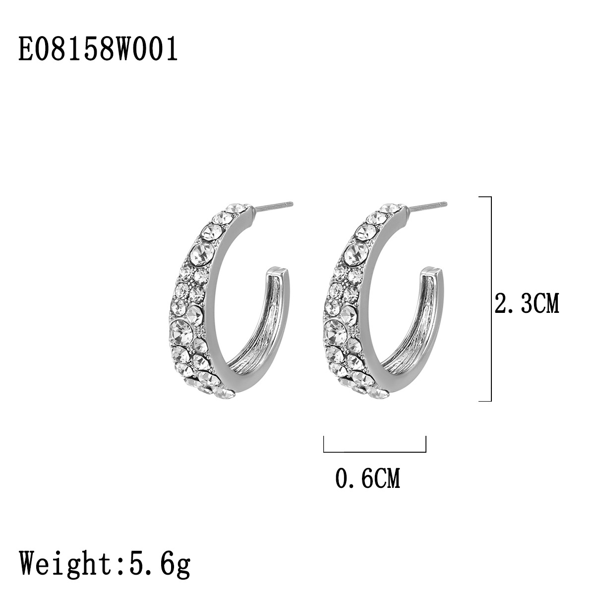 设计师新款925银针个性简约网红款C型耳钉柏伶直播新款耳饰耳环详情5