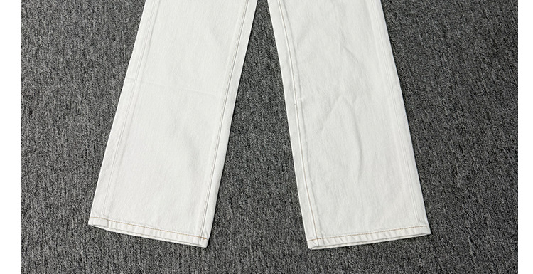 BC High-waisted straight-leg jeans for women, beige, simple style, versatile, casual, loose, wide-leg trousers, European and American style 2026 pic 6