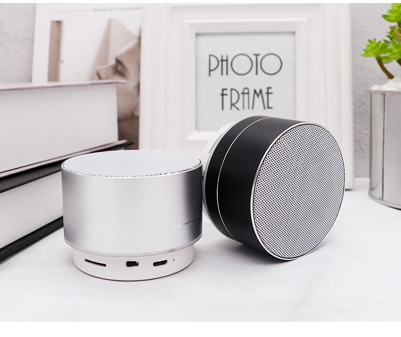 Metal A10 Bluetooth speaker, mobile phone, computer, speaker, led memory card, illuminated small Logo, gift, portable stereo pic 15