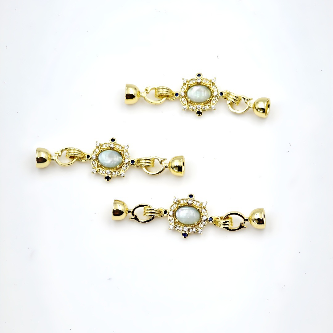 French court retro style single-row necklace clasp connection clasp, natural mother-of-pearl necklace connection clasp, accessory clasp pic 7