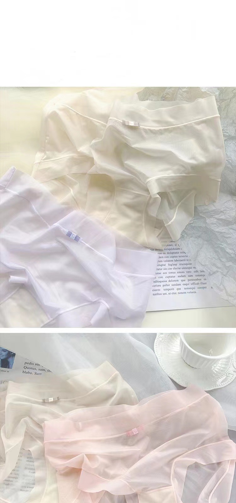 冰丝无痕夏季超薄款速干面膜裤大码中腰全棉内裆内裤女士批发2024详情4