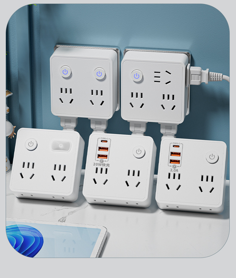 86-type home converter socket usb port multi-hole safe electricity night light compact wireless socket power strip pic 19