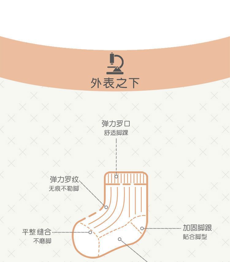 秋冬婴儿袜子加绒加厚0-3岁新生儿毛圈袜加厚儿童保暖中筒袜详情2