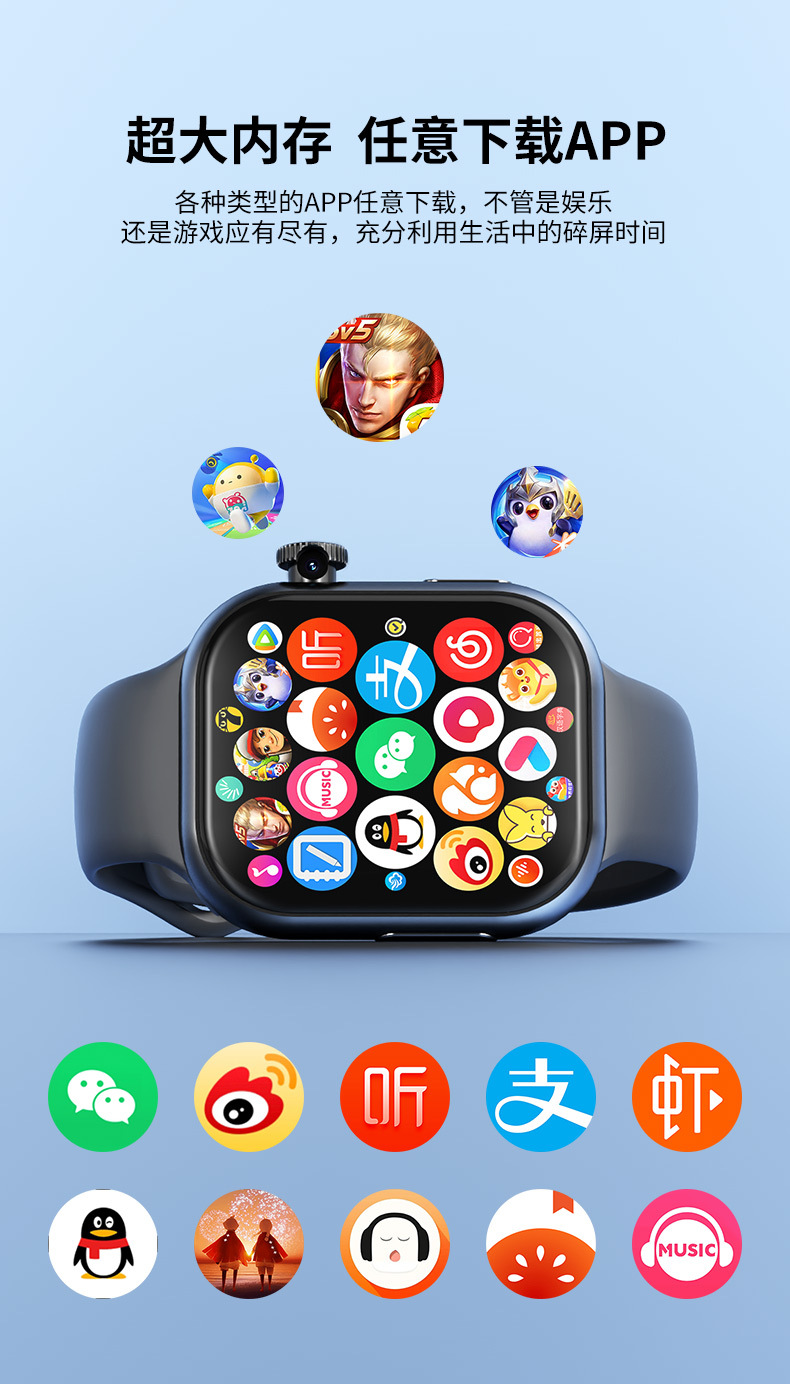 华强北VP19安卓智能电话手表非子腾5G全网通可插卡下载成人蜂窝版详情3