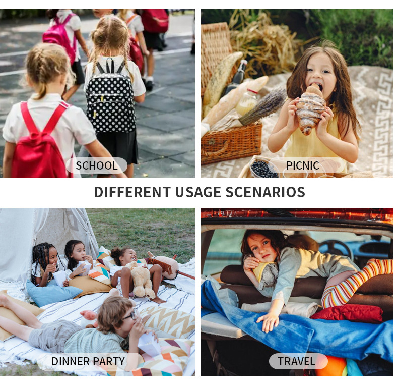 亚马逊跨境爆款儿童午餐包便携斜跨折叠冰包幼儿园小学生午餐包详情15