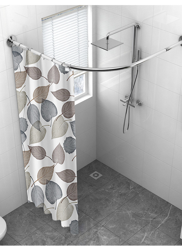 8丝PEVA彩色树叶浴帘浴室帘加厚浴帘布帘子淋浴帘隔断帘详情11