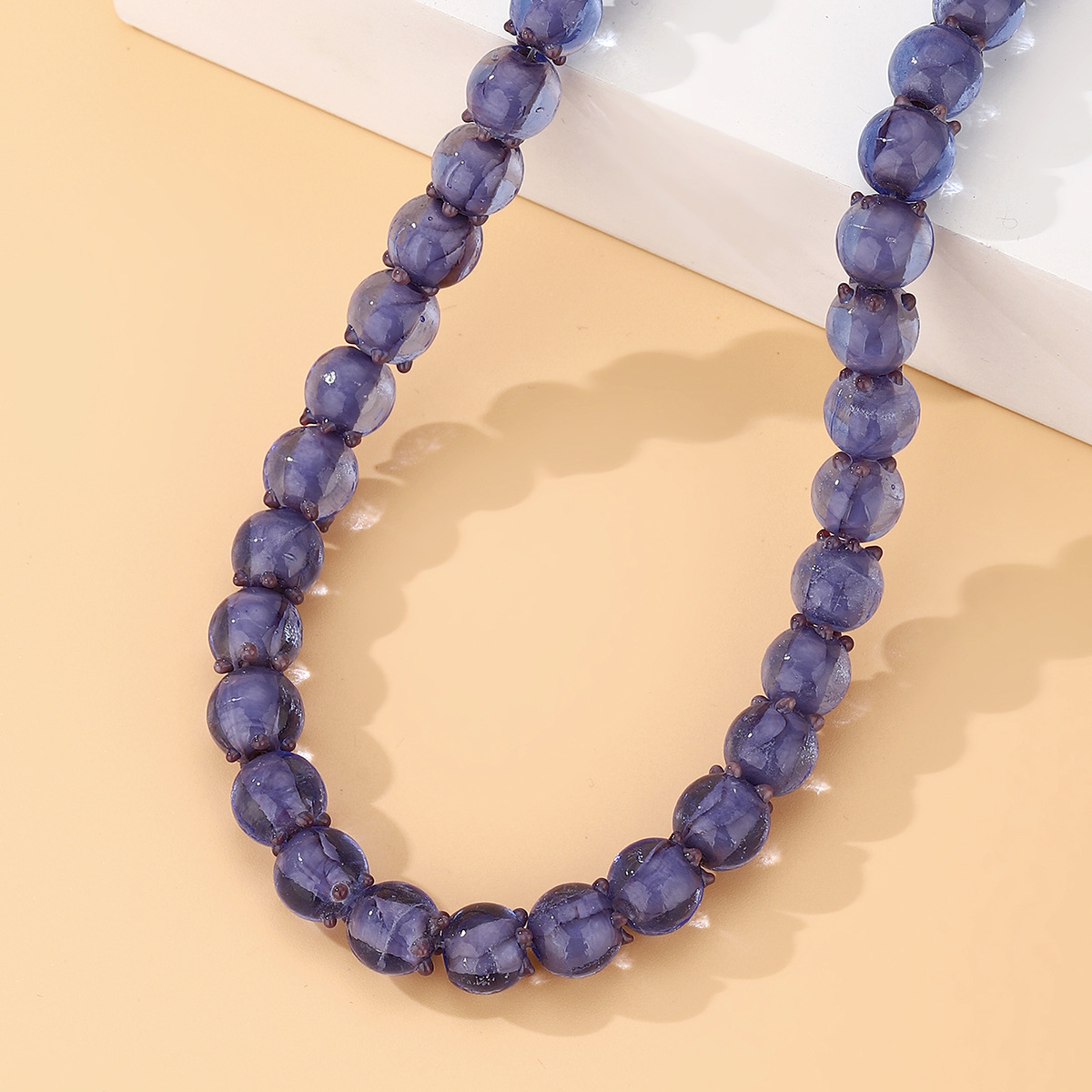 Handmade glass blueberry glass beads with straight holes diy bracelets, necklaces, earrings, accessories, material beads, loose beads pic 4