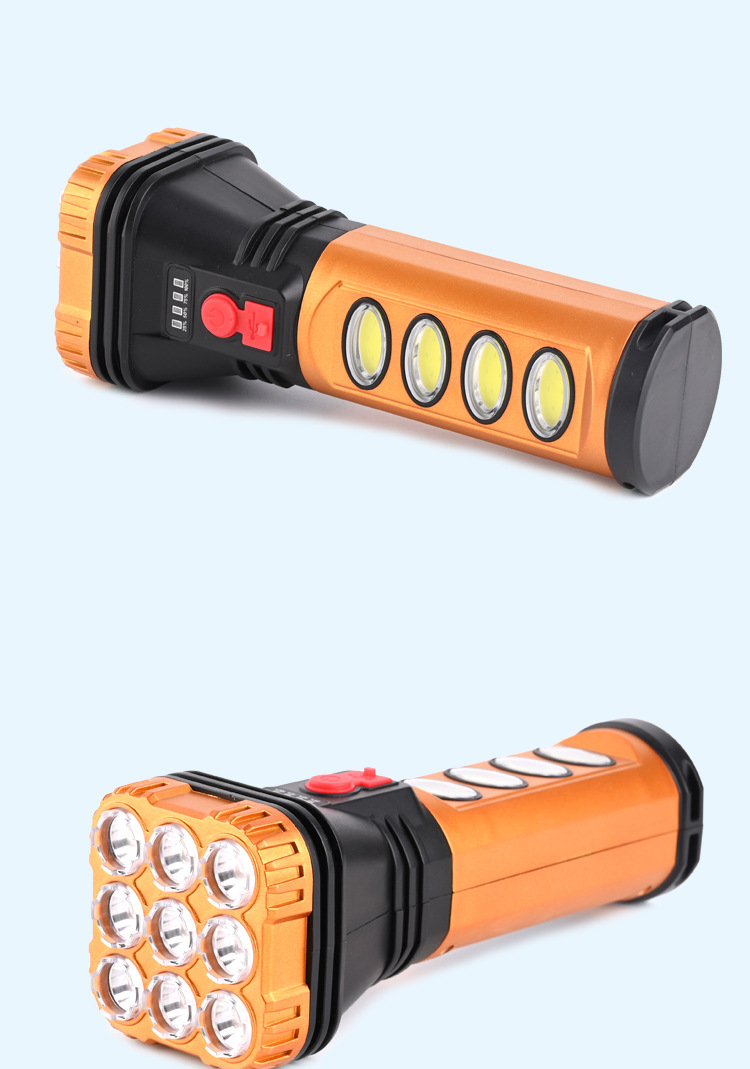 New ABS multi-functional COB outdoor household emergency light, side light, searchlight, high-intensity solar rechargeable flashlight pic 6