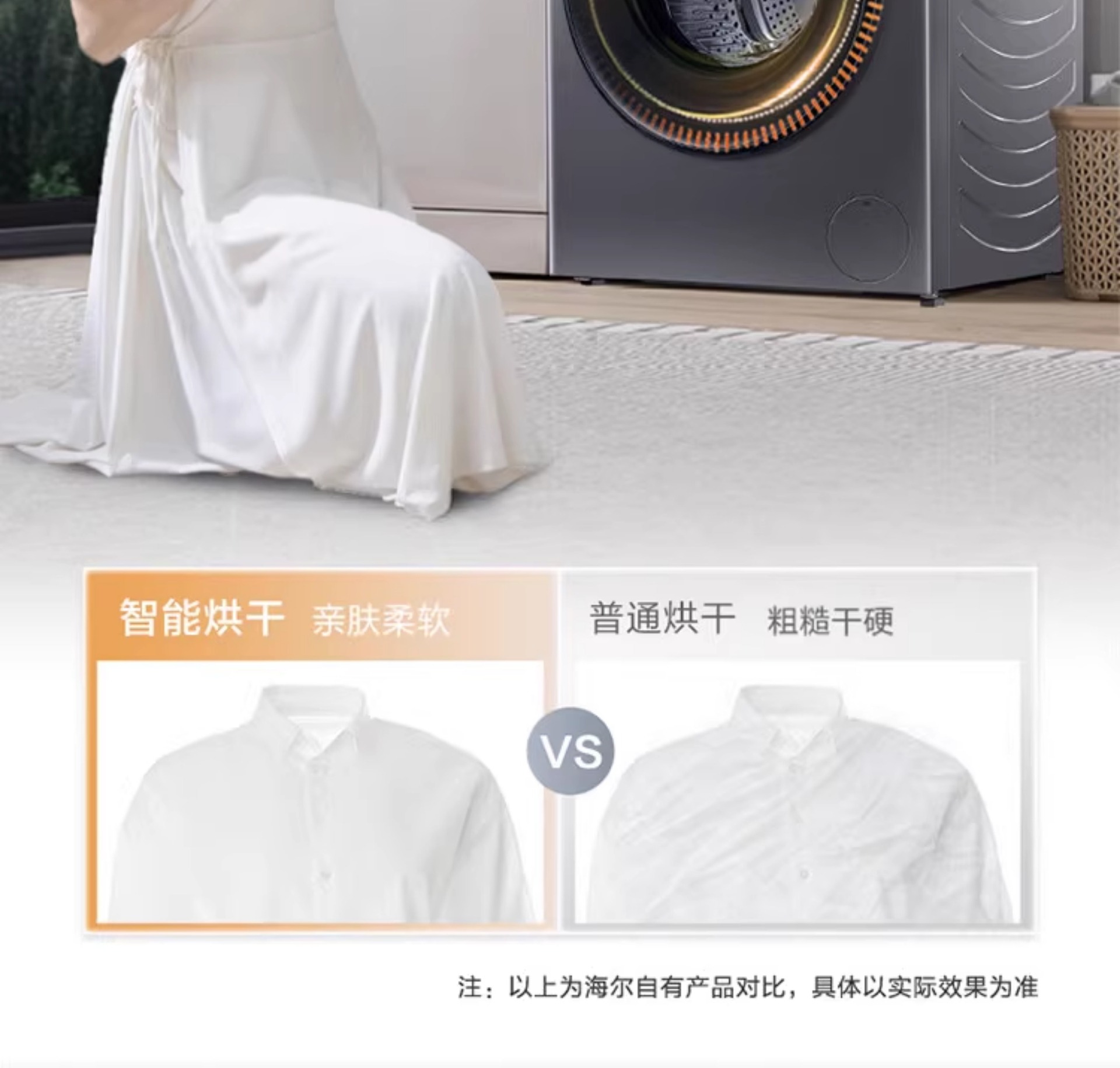 海尓滚筒洗衣机10公斤洗脱洗烘一体机超薄嵌入双喷淋一级能效变频详情9