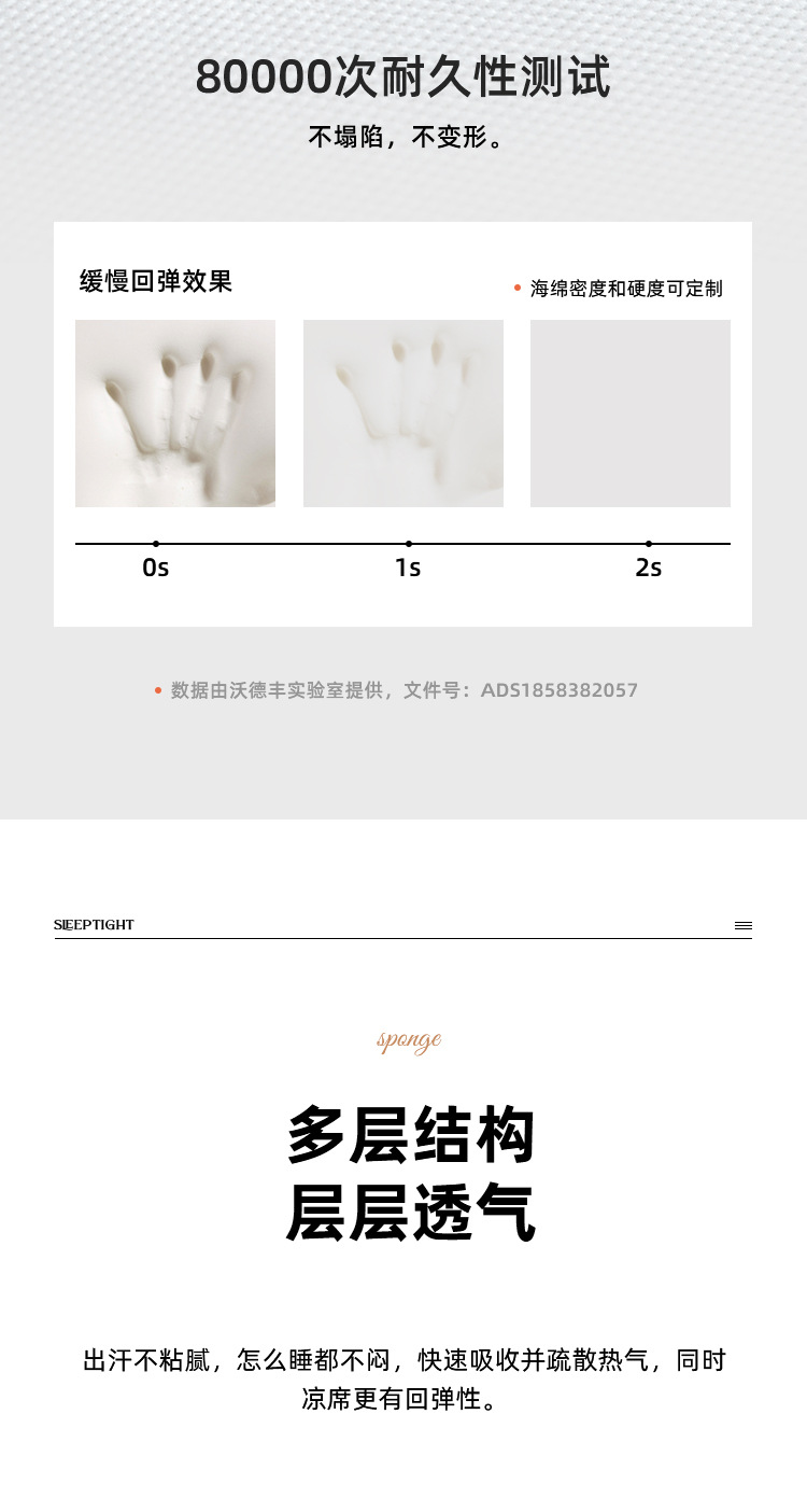 出口跨境专供海绵床垫压缩卷包家用酒店软垫席梦思记忆绵床垫详情6