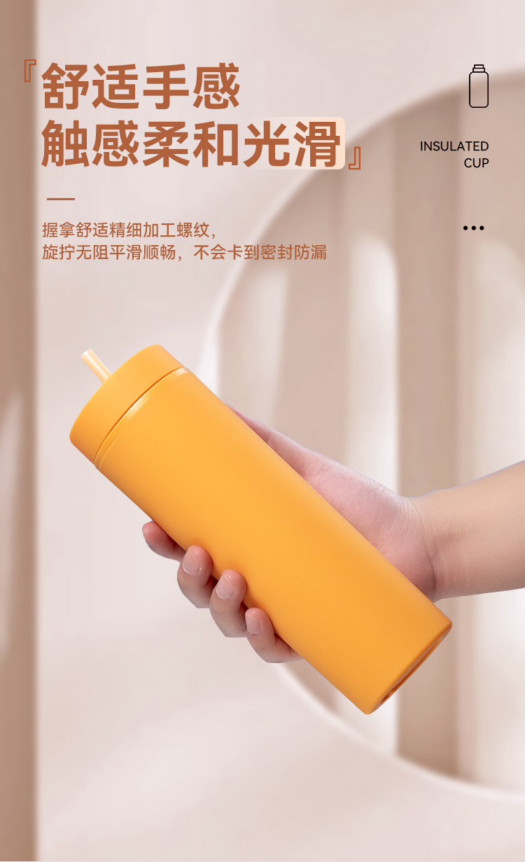 Summer new high appearance level double-layer plastic cup, filter straw, large capacity, shockproof and high-resistant water cup, custom logo pic 5