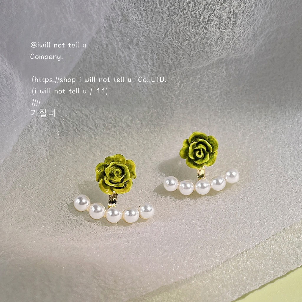 Forest-themed fresh and delicate ~925 silver needle, a pair of pearl flower stud earrings plated with 14K gentle earrings and earring accessories pic 5