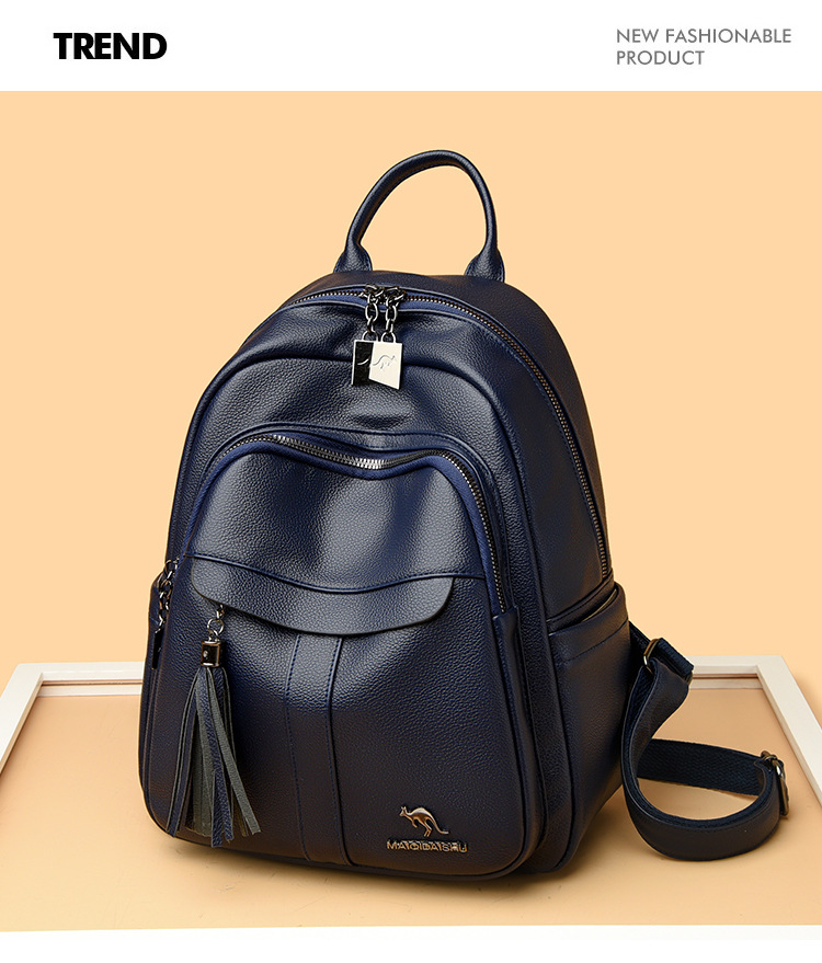 真软皮双肩包女2025新款时尚休闲背包大容量旅行包女士百搭双肩包详情13