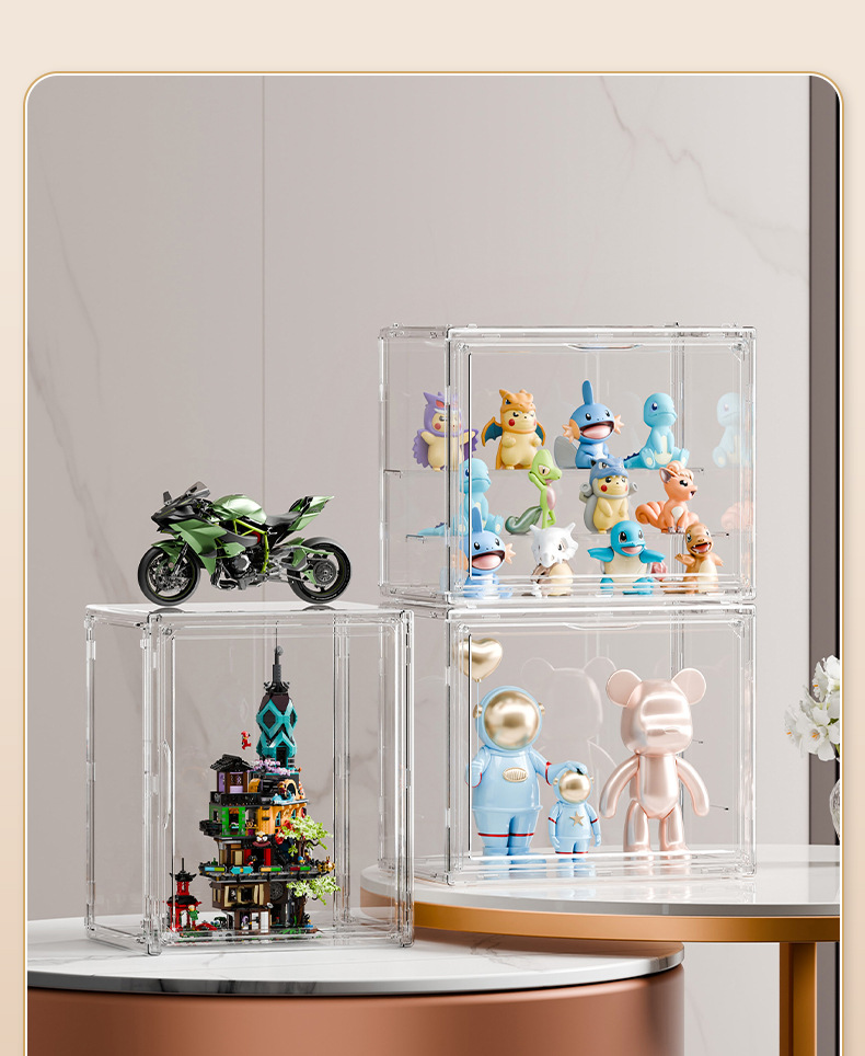 盲盒收纳展示架娃娃展示柜泡泡玛特收纳盒玩具防尘透明手办展示盒详情10
