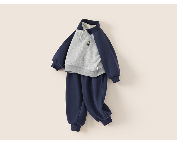 宥宝童装春季女童POLO领卫衣百褶裙两件套女童学院风套装CT24046详情18