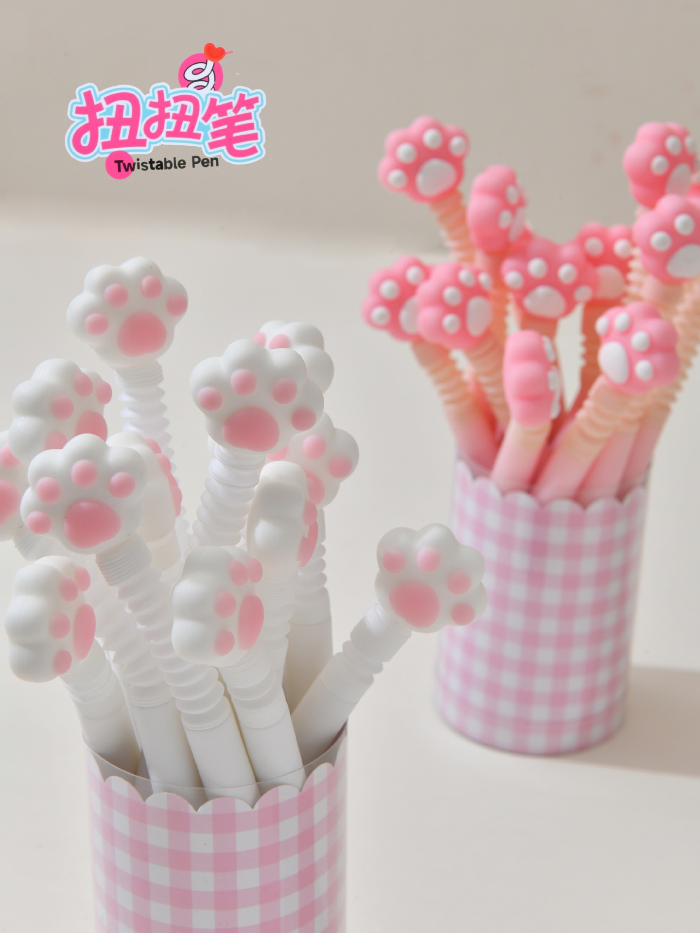 新品花朵扭扭中性笔小学生解压高颜值创意文具签字笔毛线花工艺品礼品详情16