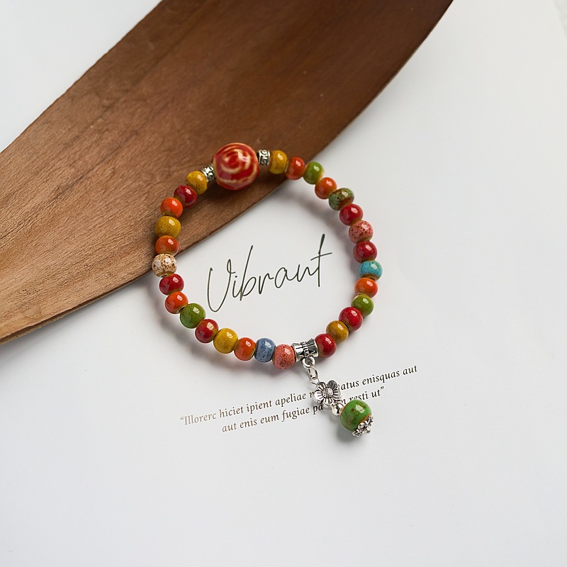 新中式景德镇陶瓷手串女小众设计手链闺蜜手绳批发复古手饰国风详情6