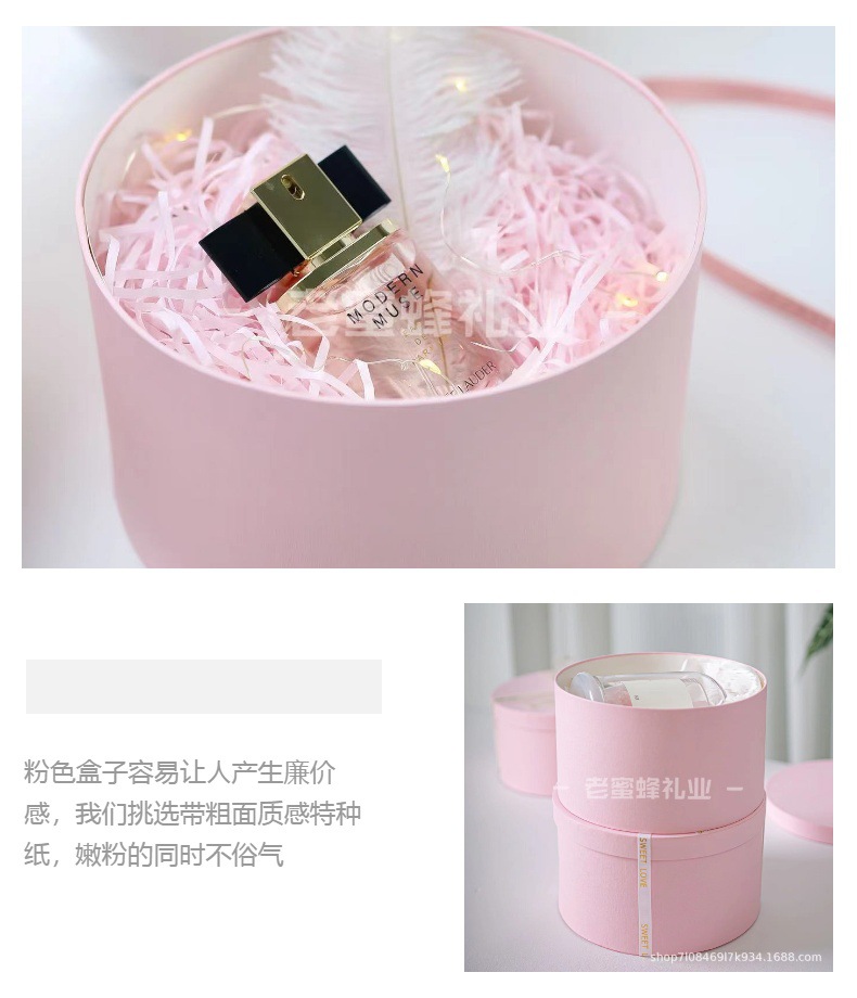 圆形牛皮纸盒圆形伴手礼盒子礼物盒礼品盒圣诞包装盒饼干烘焙包装详情8