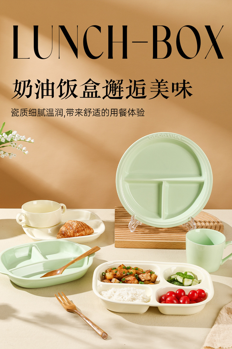 分格餐盘陶瓷211分餐盘大人儿童减肥专用女孩宝宝高级感减脂家用详情3