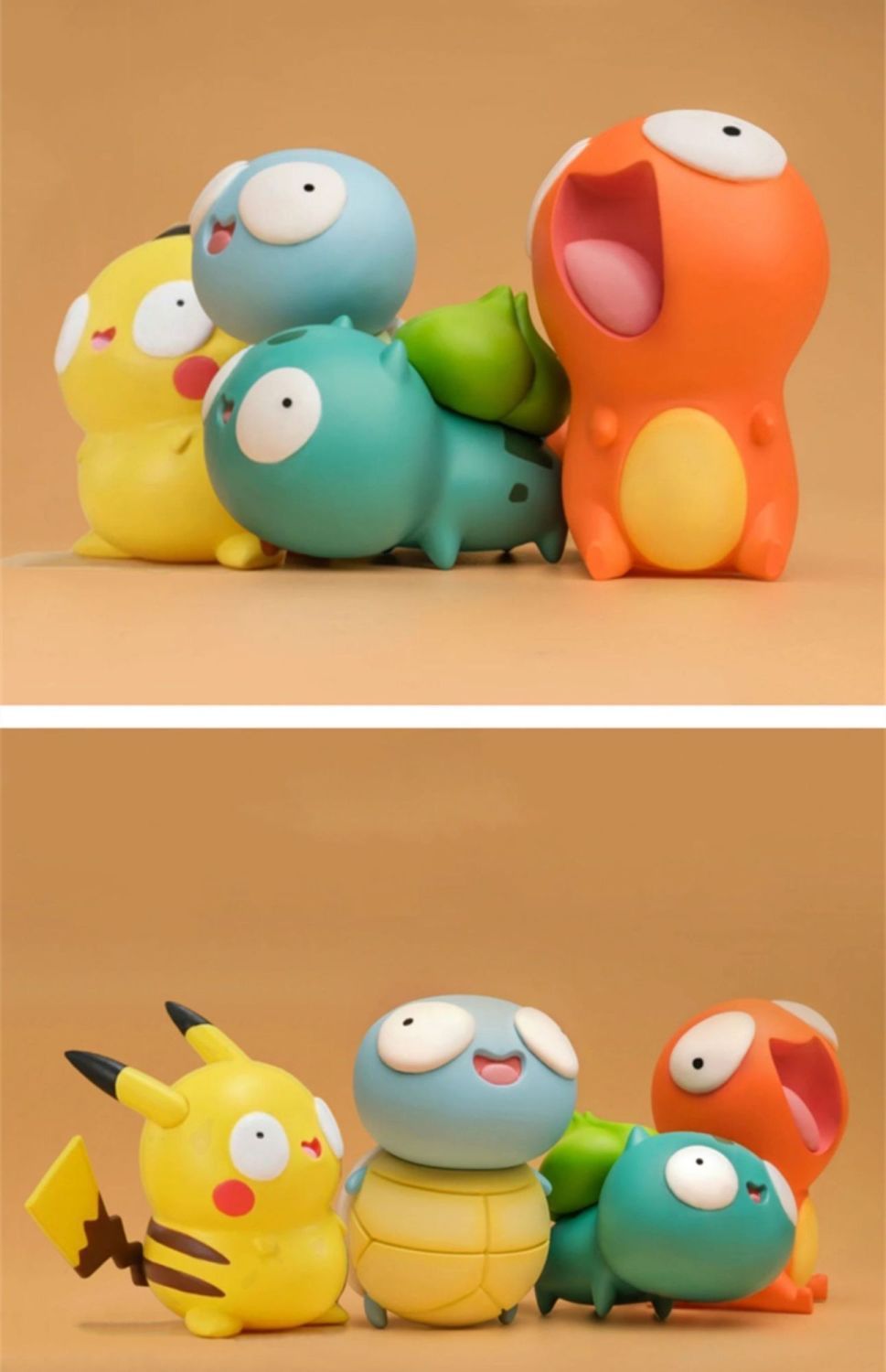大眼萌傻皮卡丘小摆件杰尼龟可爱火龙桌面御四精灵宝可梦子盲盒详情4