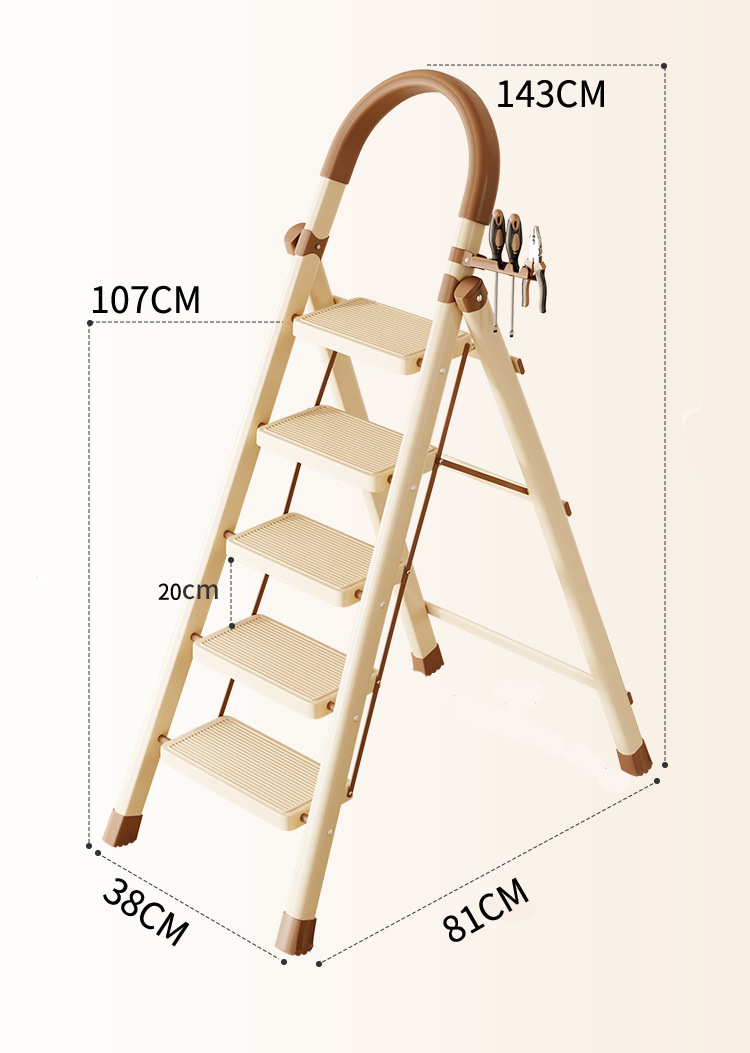 梯子多功能碳钢伸缩室内折叠家用加厚晾衣架两用人字梯爬梯楼梯详情16