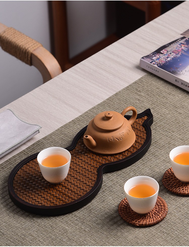中式复古竹制小茶盘席面家用托盘壶承果盘古典茶具小型干泡台茶道详情14