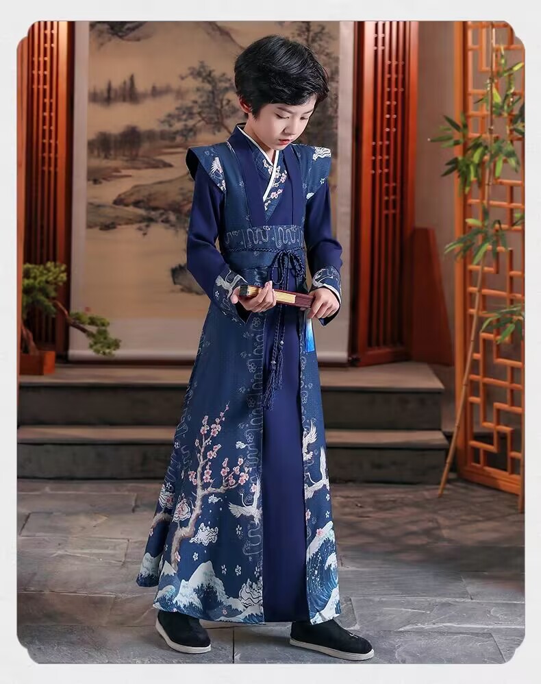 国潮男童古装汉服2026少爷服装儿童中国风唐装国学演出服一件代发唐装详情13