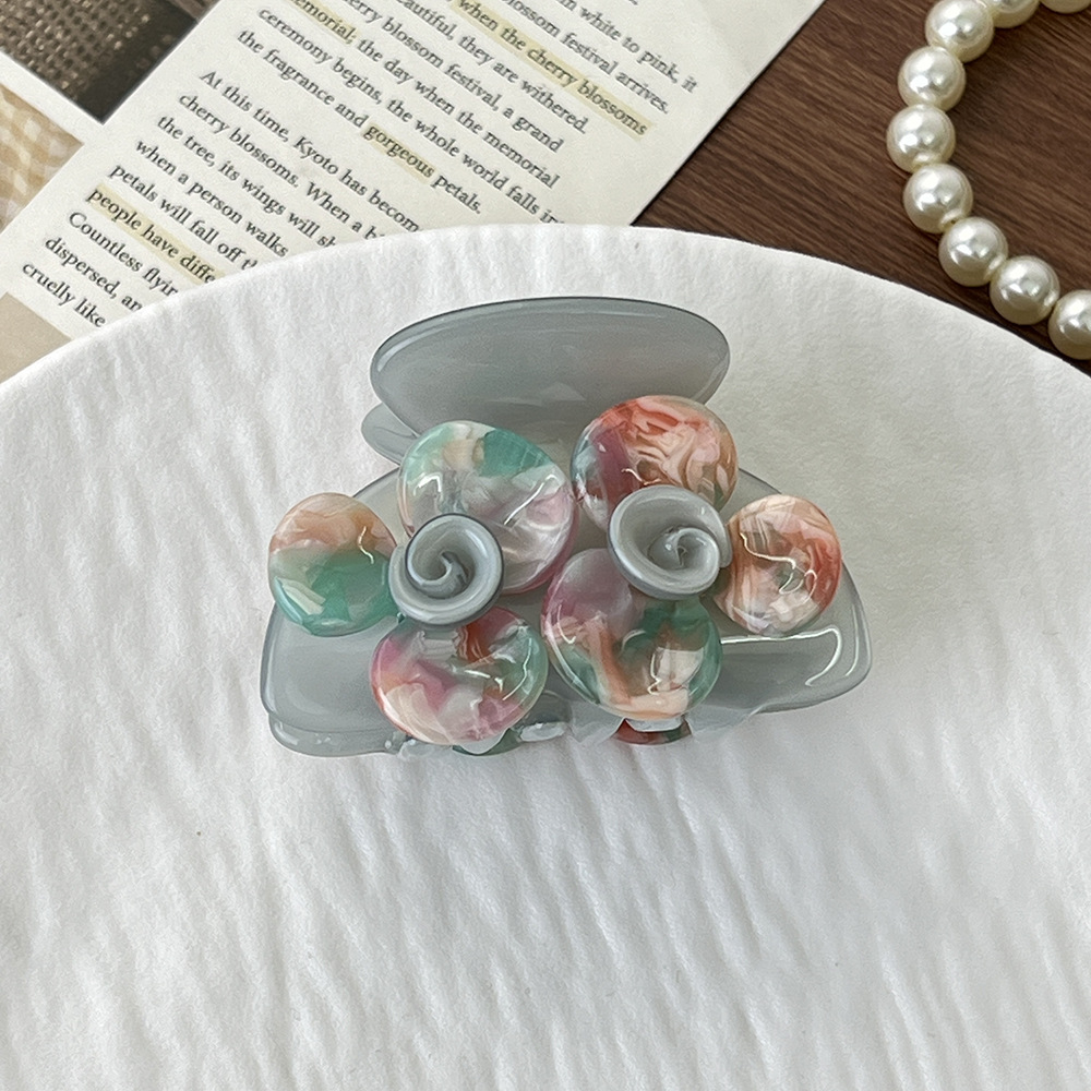 个性创意醋酸花朵抓夹中古精致简约百搭小号发夹扎发鲨鱼夹现货详情8