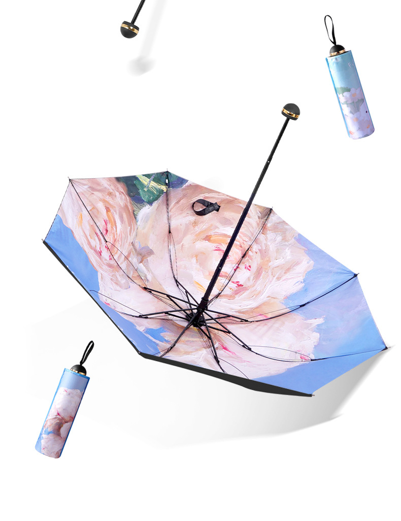 防紫外线女士晴雨两用雏菊双层黑胶太阳伞批发遮阳雨伞可加LOGO详情16