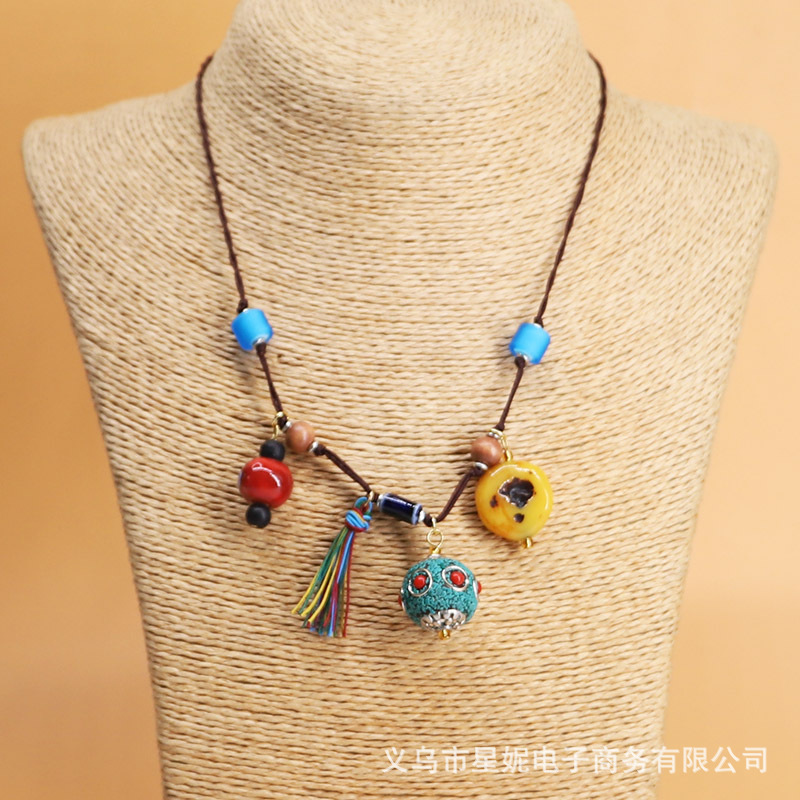 Ethnic style, Bohemian style, multi-treasure necklaces, cheongsams, cotton and linen clothes, accessories, collectibles, tassels, necklaces, best-selling wholesale items pic 25