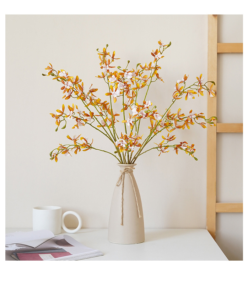 新款仿真小3叉凤蝶兰四季兰小蕙兰欧式小清新家居酒店插花摆件详情22