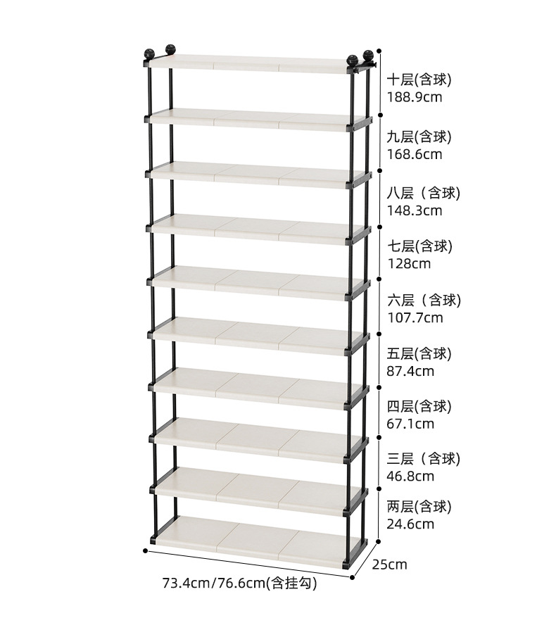 家用多层钢管鞋架 多功能置物架 出租房宿舍鞋子收纳神器移动鞋柜详情14