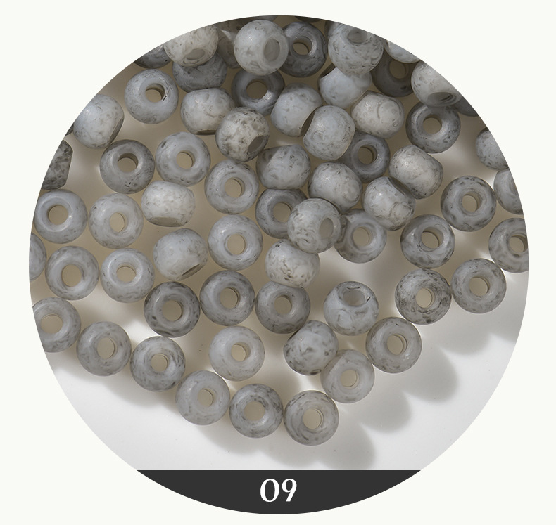 FGB千色玻璃米珠4mm染心磨砂圆珠diy散珠饰品配件串珠手链混珠详情12