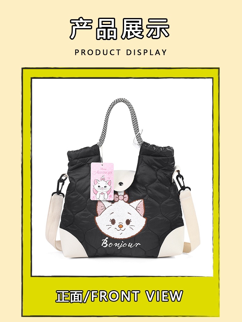 2025新款米奇刺绣绗缝包包女卡通时尚尼龙环保休闲手提旅行单肩包详情6