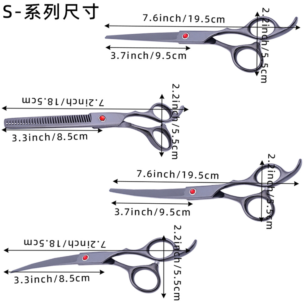 6-inch stainless steel Teddy dog hair scissors, professional pet scissors, cleaning and grooming tool set pic 4