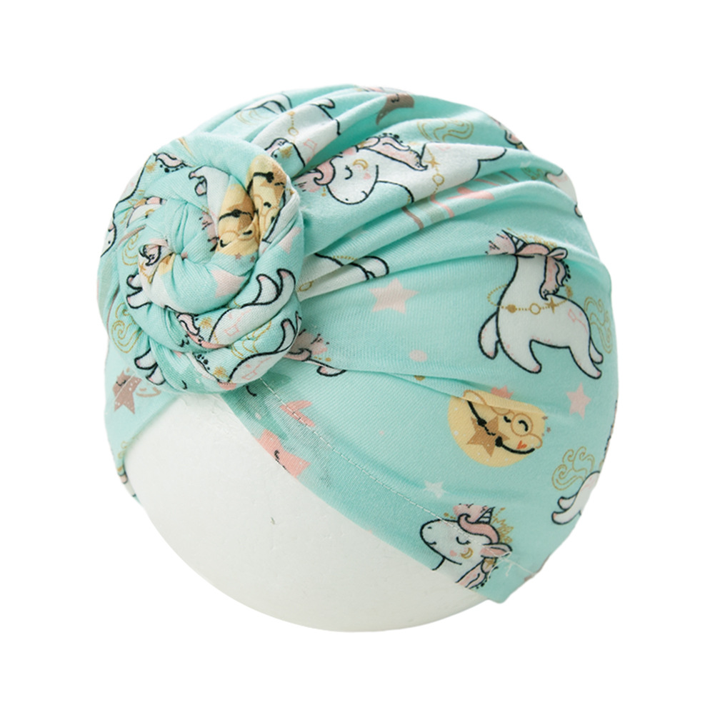 外贸新款独角兽印花印度帽宝宝胎帽欧美甜甜圈无骨帽厂家现货批发详情23