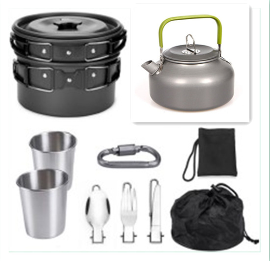 小茶壶组合套装锅软化铝硬质野营组合餐具便携户外用品炊具锅具详情12