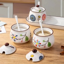 日式陶瓷猪油罐家用耐高温辣椒油罐带盖调料罐糖罐盐罐猪油灌批发详情13