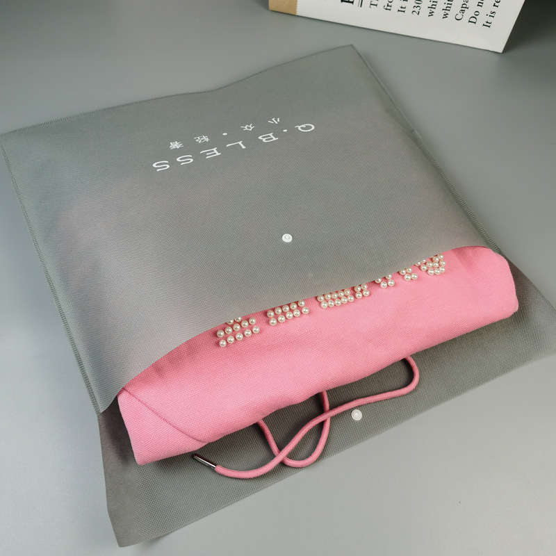 现货服装包装袋加厚无纺布衣服按扣收纳袋暗扣密封女装包装信封袋详情21