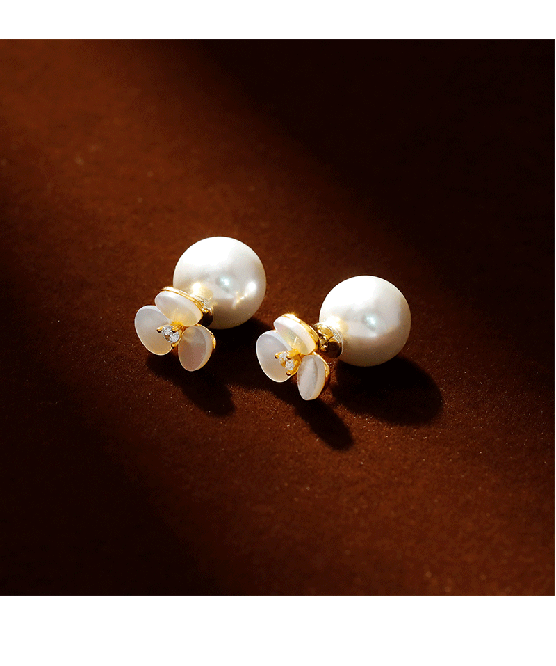 Hyacinth pequeño fresco flor pendientes uno dos vestir nicho alto sentido verano versátil moda perla nuevo estilo moda pendientes mujer pic 4