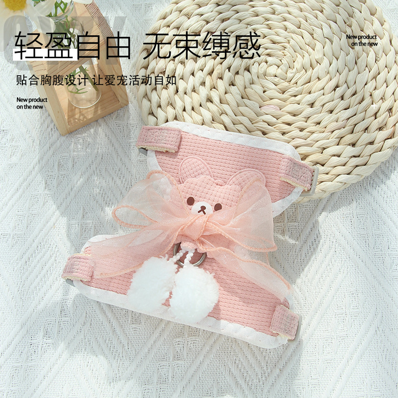 猫咪牵引绳防挣脱外出专用遛猫绳背心式胸背带工字型小猫猫溜猫绳详情3