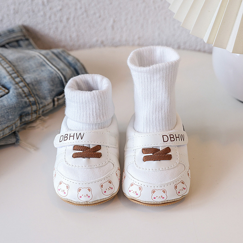 春秋新生婴儿0-1岁男女宝宝学步防掉跟软胶底防滑胶底地板鞋袜详情11