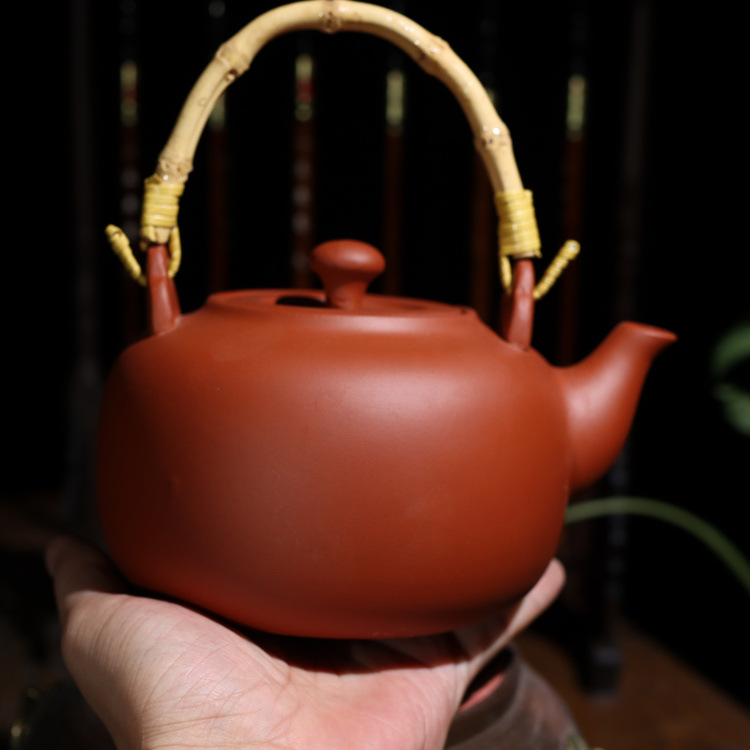 Special offer: Large-capacity purple clay kettle, Gongfu tea set, charcoal stove kettle, household and outdoor handle kettle, suitable for boiling teapots pic 4