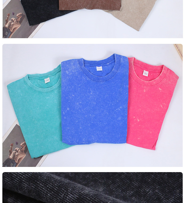 重磅T恤220goversiz短袖跨境落肩定制欧美码宽松纯棉复古水洗做旧详情19