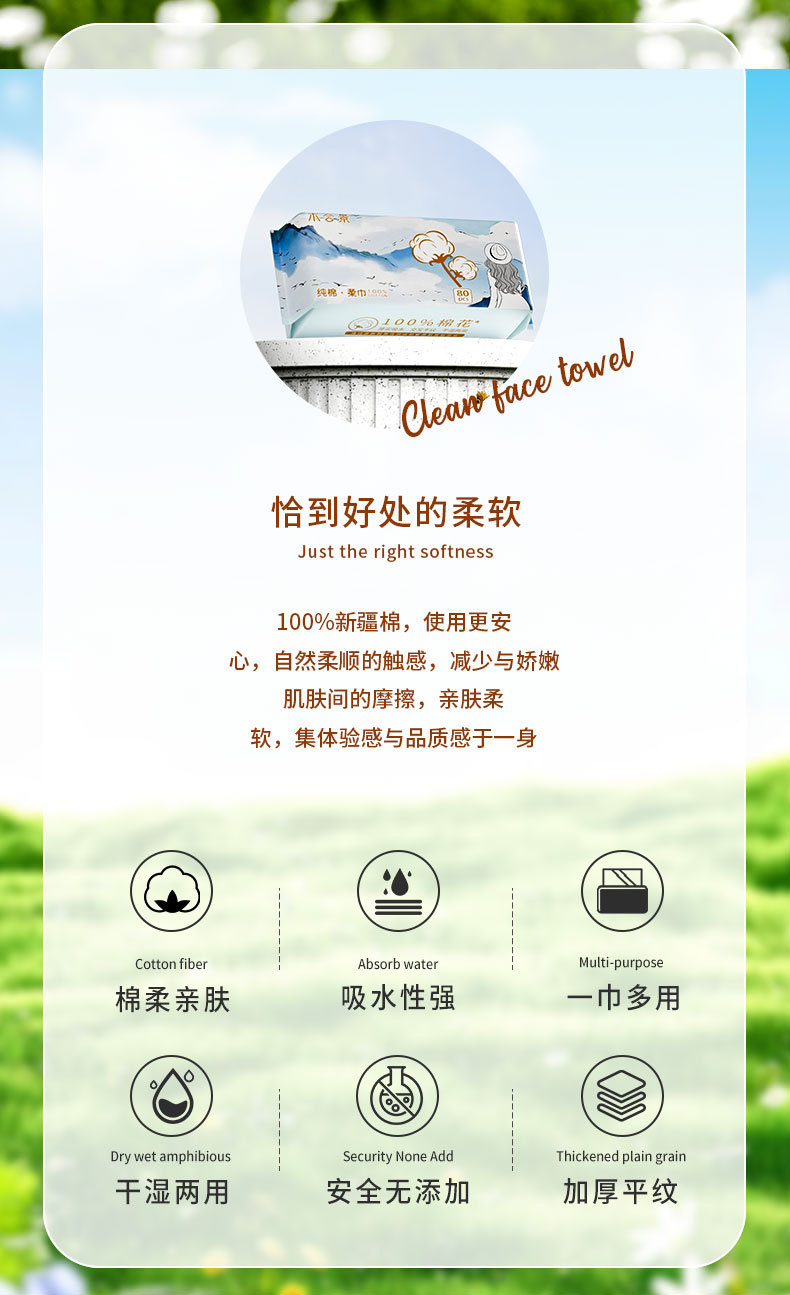 洗脸巾一次性毛巾纯棉吸水不掉毛棉柔巾抽取式面巾纸洁面巾擦脸巾详情2