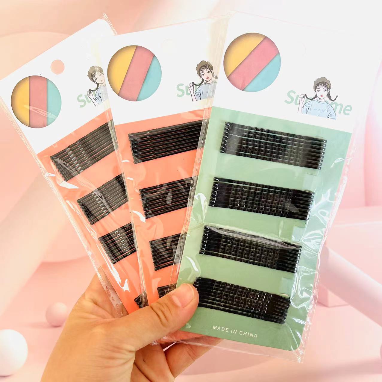 【1-8 Zones 】 Color straight clips 1800 yuan per box, color straight clips, curved hair clips, hair clips, bangs clips, small black clips, curved clips, fresh 1 yuan supply pic 7