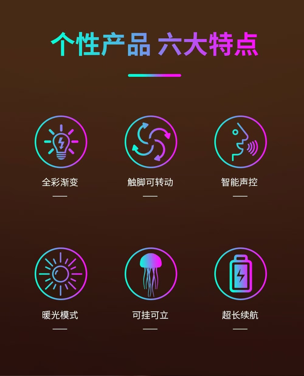 New creative intelligent voice-controlled jellyfish lamp, floating colorful atmosphere lamp, hanging lamp, bedroom bedside decoration, night light pic 3