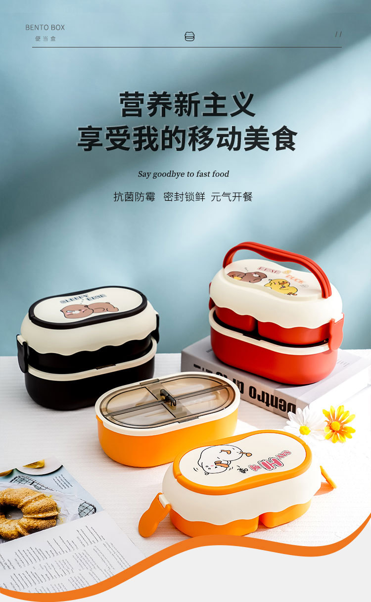饭盒可微波炉加热学生专用便当盒上班族便当分格日式多层餐盒套装详情1