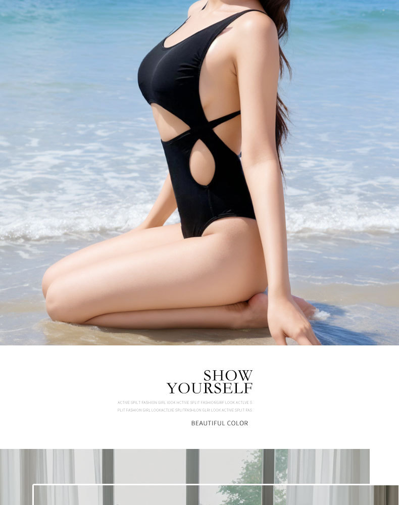 Swimsuit Women 2025 New one-piece sexy small bust, slimming and belly covering, high-end seaside vacation swimsuit -125085 pic 13