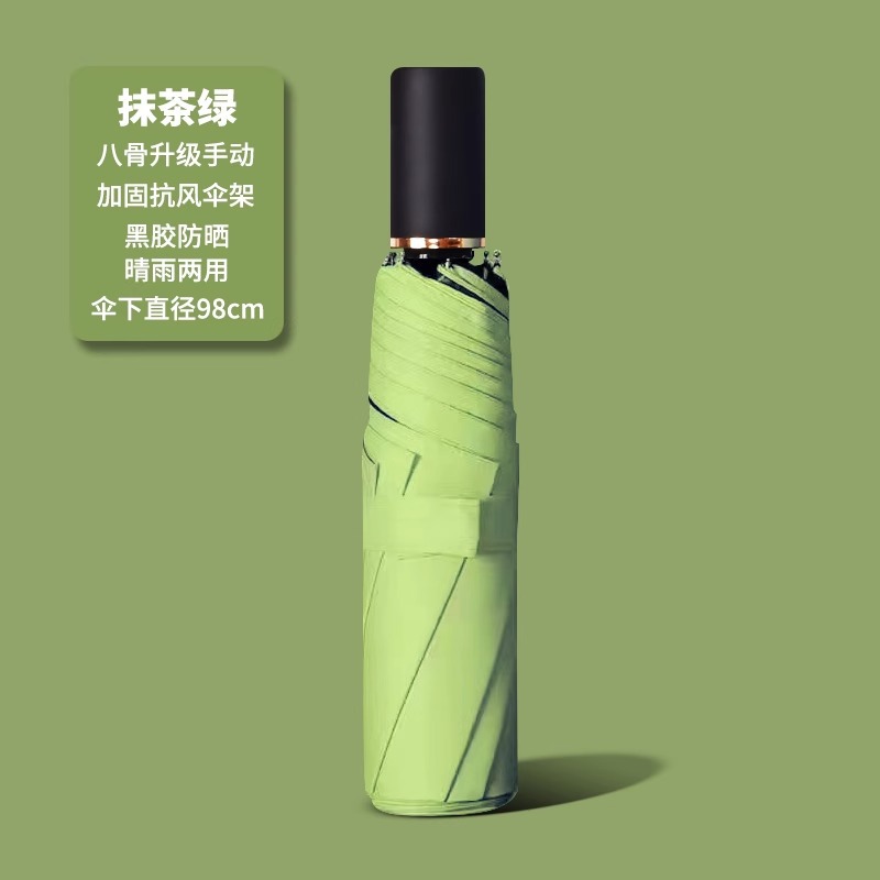 二十四骨黑胶雨伞全自动商务加固防风防晒折叠伞高级感LOGO太阳伞详情15